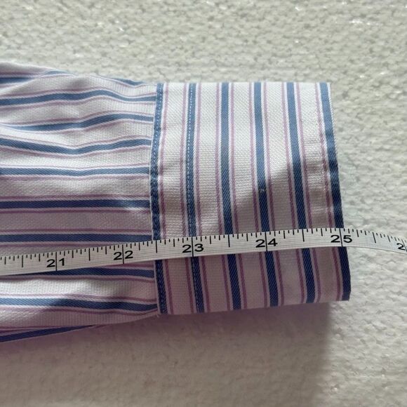 Pronto Uomo Men's Medium Stripe Geometric Dress Shirt Modern Fit Long Sleeve - Picture 7 of 7